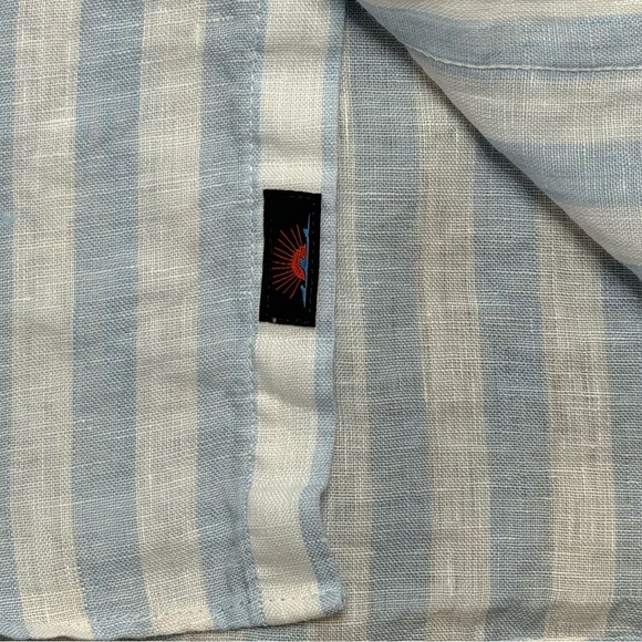 Faherty Short-Sleeve Palma Linen Shirt Men’s XL Horizon Ivory Stripe - Picture 5 of 11